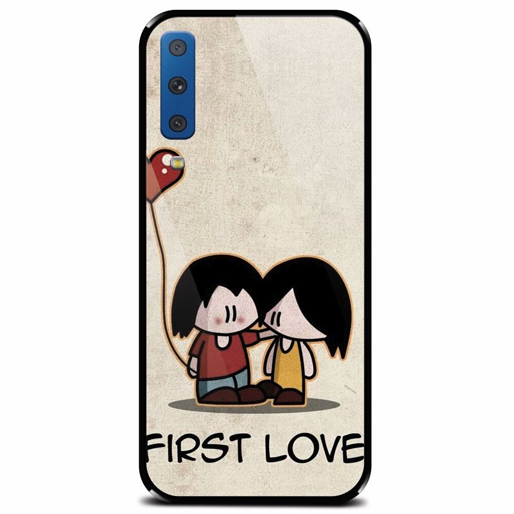 Husa din sticla securizata pentru Samsung Galaxy A7 (2018), First Love Great Lock Screen