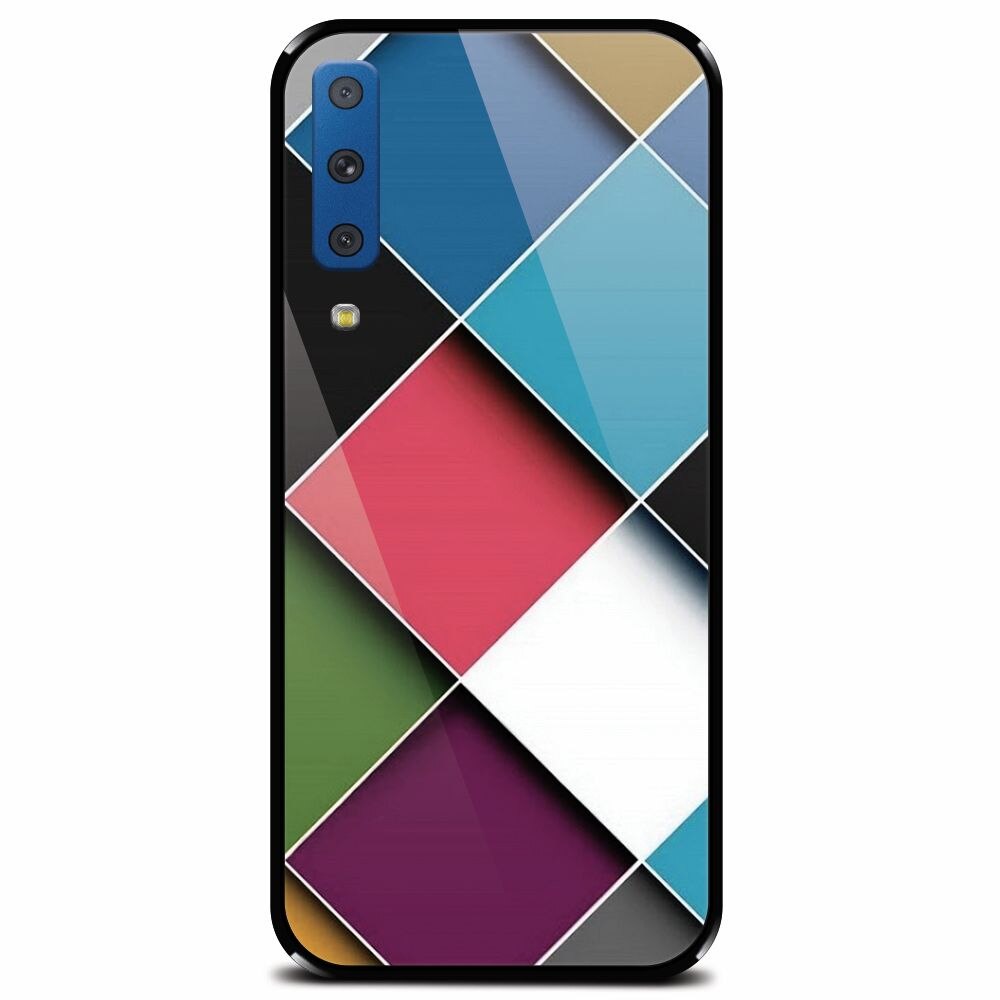 Husa din sticla securizata pentru Samsung Galaxy A7 (2018), Square