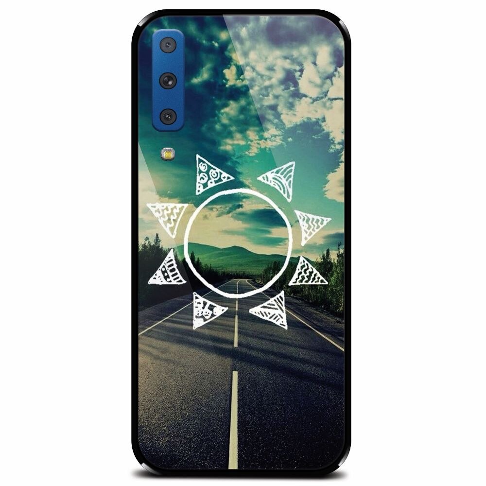 Husa din sticla securizata pentru Samsung Galaxy A7 (2018), Sun On The Road