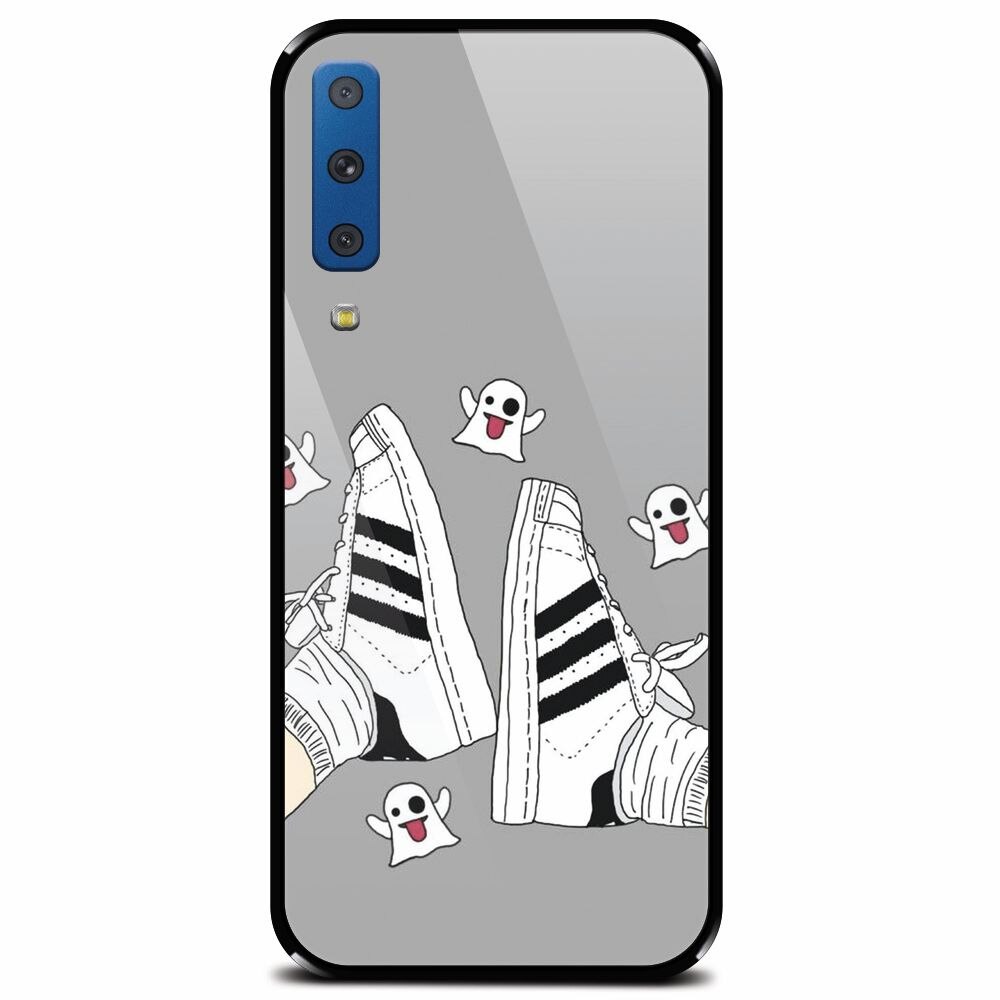 Husa din sticla securizata pentru Samsung Galaxy A7 (2018), Little Phantoms