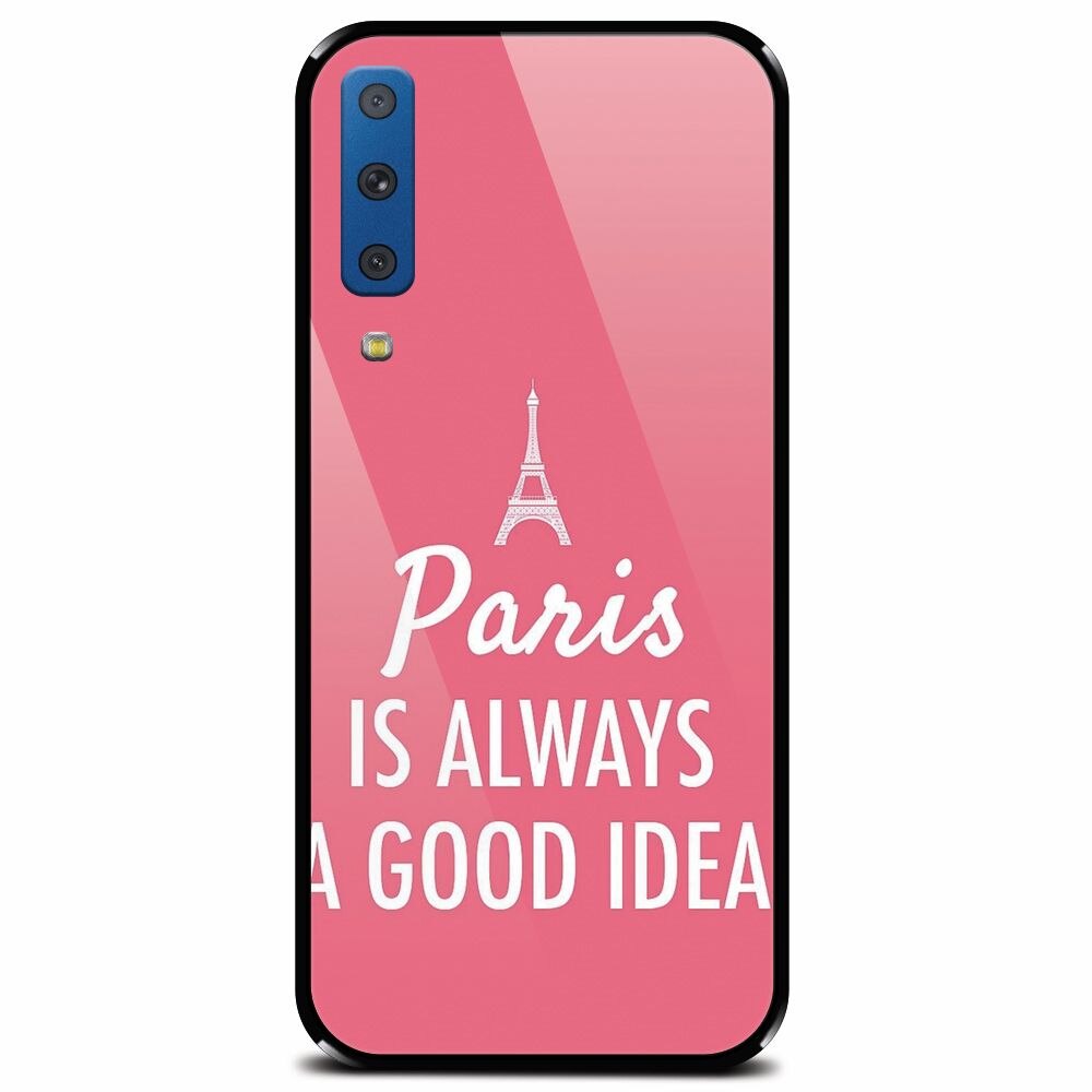 Husa din sticla securizata pentru Samsung Galaxy A7 (2018), Paris Is Always A Good Idea