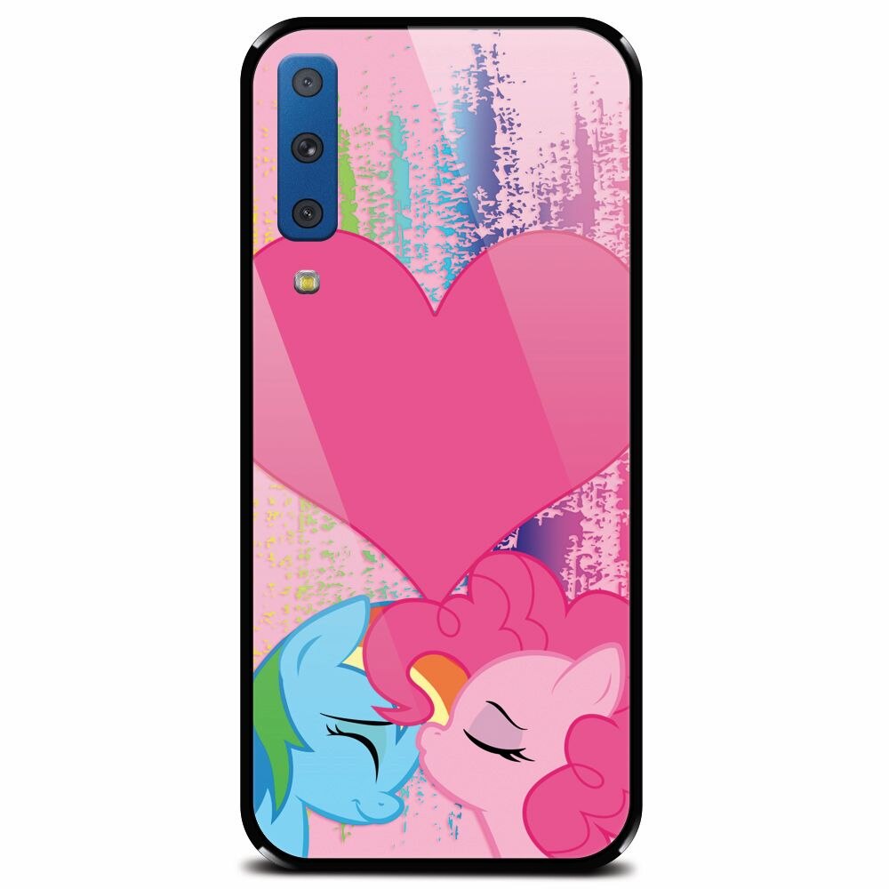Husa din sticla securizata pentru Samsung Galaxy A7 (2018), Pinkie Kiss