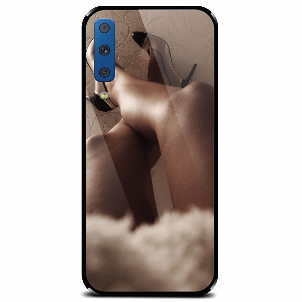 Husa din sticla securizata pentru Samsung Galaxy A7 (2018), Sexy Legs
