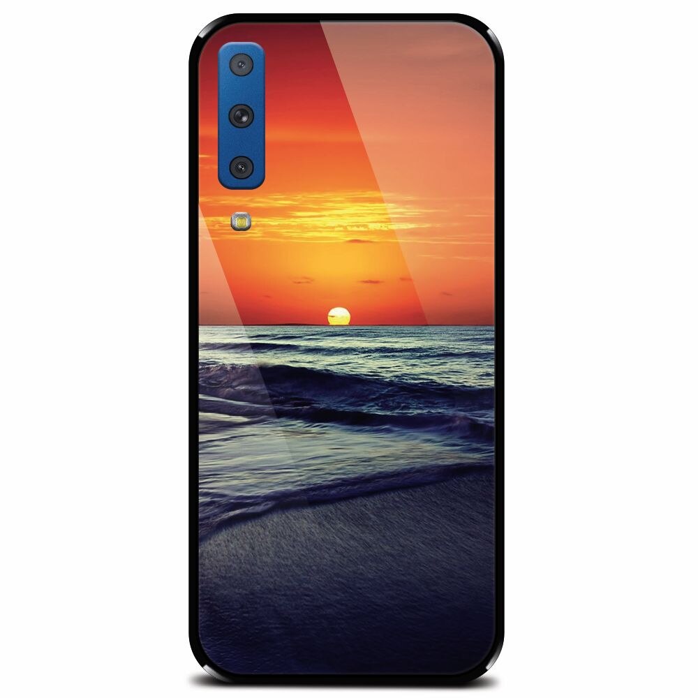Husa din sticla securizata pentru Samsung Galaxy A7 (2018), Ocean Sunset