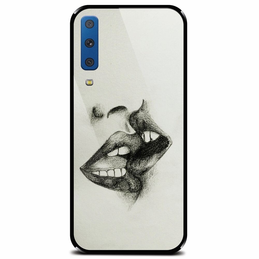 Husa din sticla securizata pentru Samsung Galaxy A7 (2018), Kiss