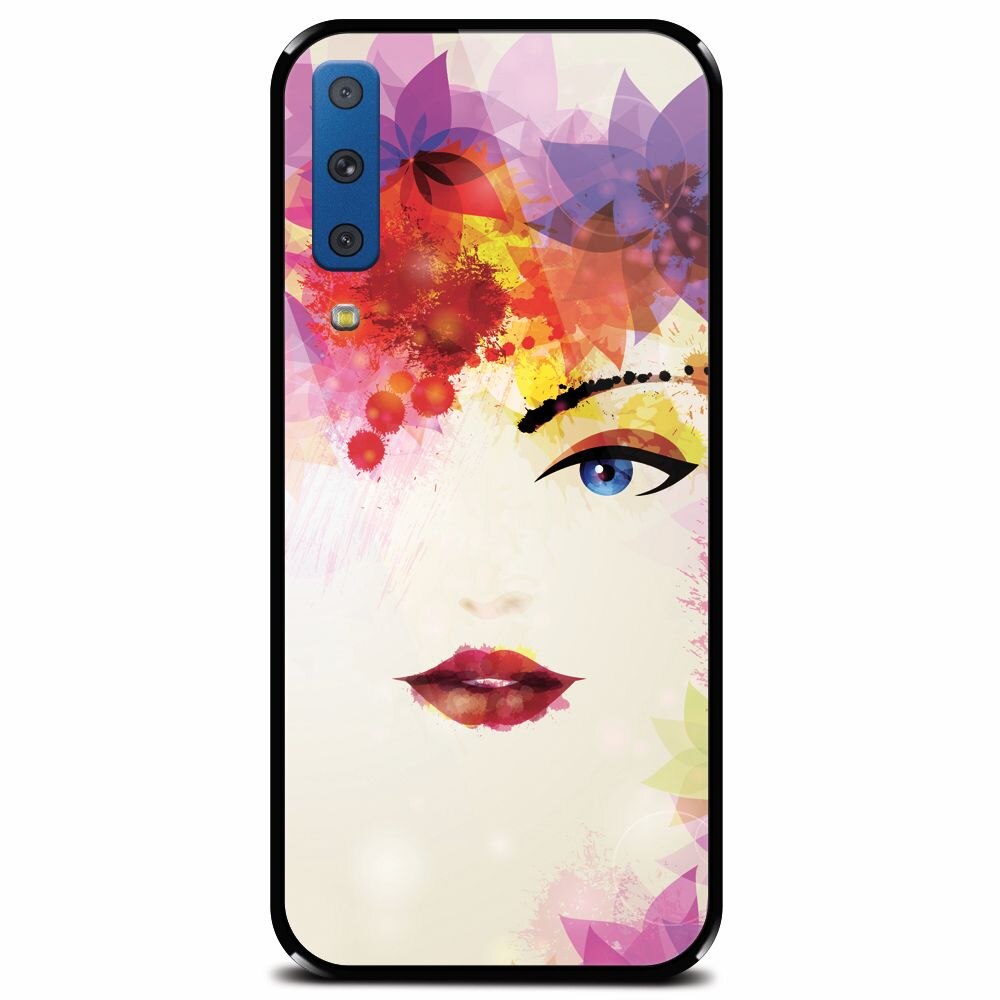 Husa din sticla securizata pentru Samsung Galaxy A7 (2018), Pretty Face