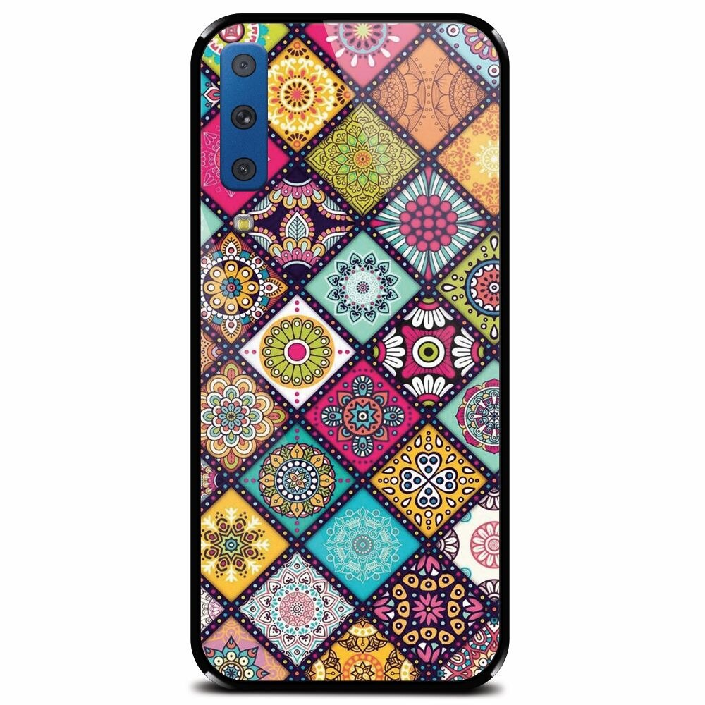 Husa din sticla securizata pentru Samsung Galaxy A7 (2018), Mandala Pattern