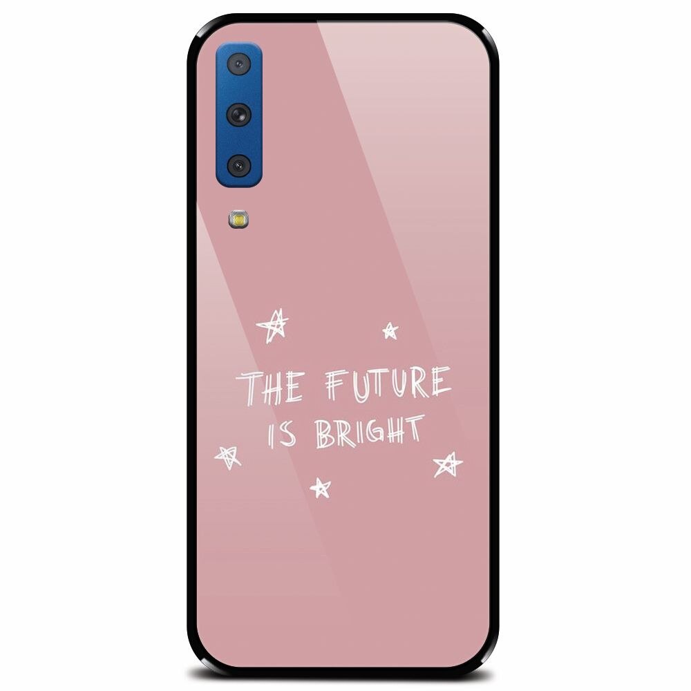 Husa din sticla securizata pentru Samsung Galaxy A7 (2018), The Future Is Bright