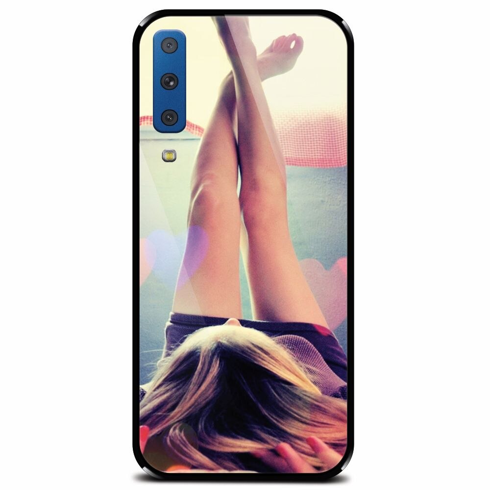 Husa din sticla securizata pentru Samsung Galaxy A7 (2018), Relax Girl