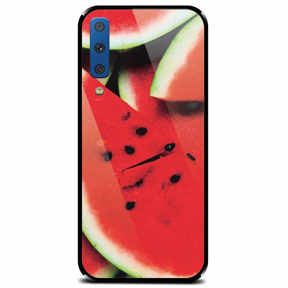 Husa din sticla securizata pentru Samsung Galaxy A7 (2018), S Of Watermelon Slice