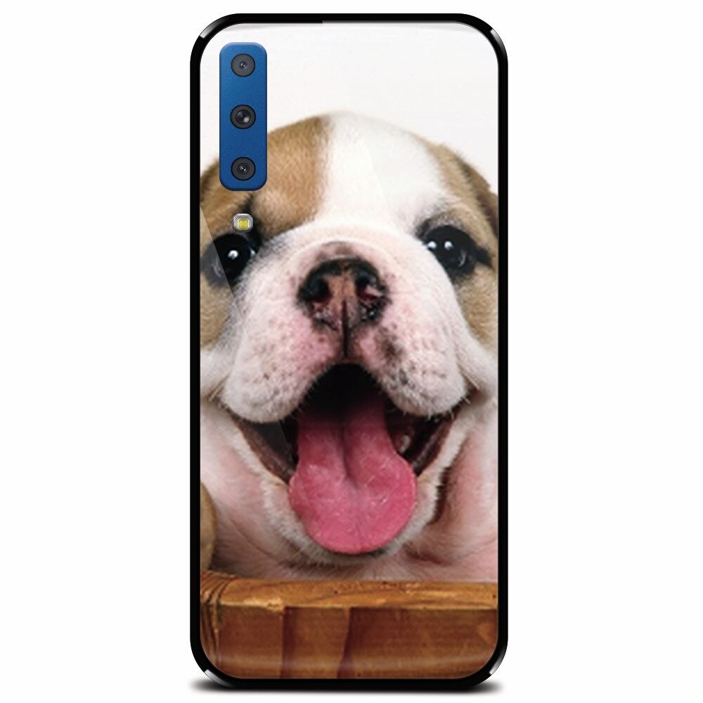 Husa din sticla securizata pentru Samsung Galaxy A7 (2018), Puppies 002