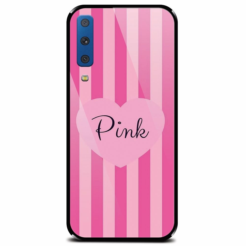 Husa din sticla securizata pentru Samsung Galaxy A7 (2018), Pink