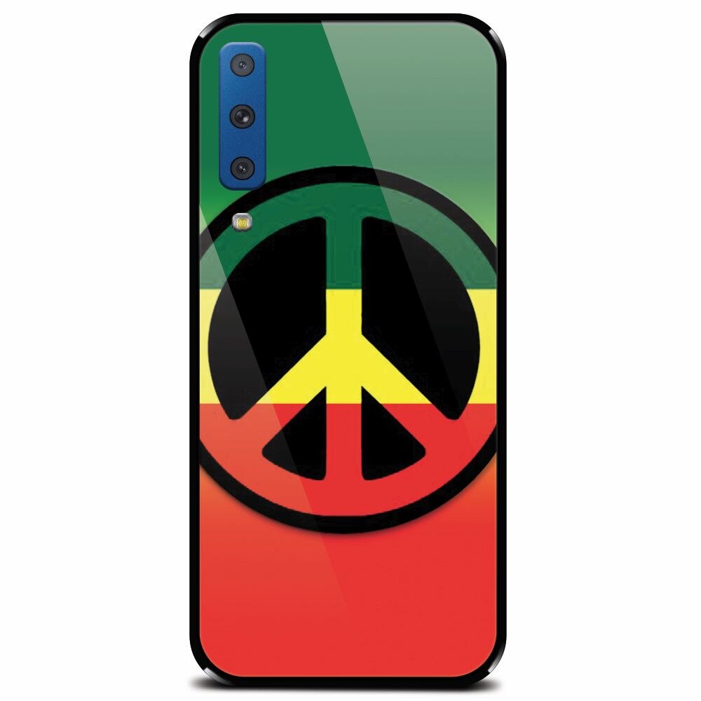 Husa din sticla securizata pentru Samsung Galaxy A7 (2018), Peace