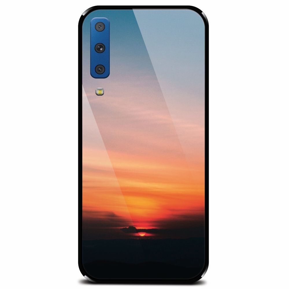 Husa din sticla securizata pentru Samsung Galaxy A7 (2018), Calm Clouds
