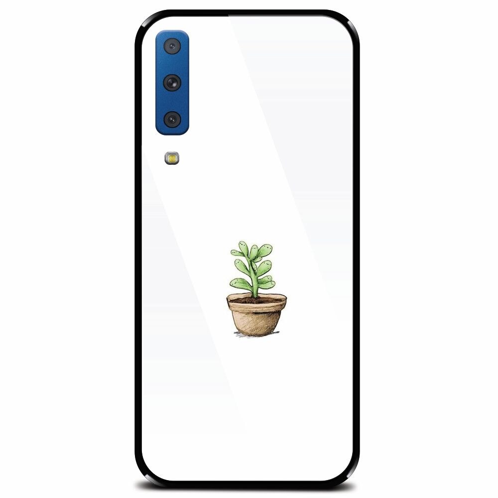 Husa din sticla securizata pentru Samsung Galaxy A7 (2018), Cactus 101