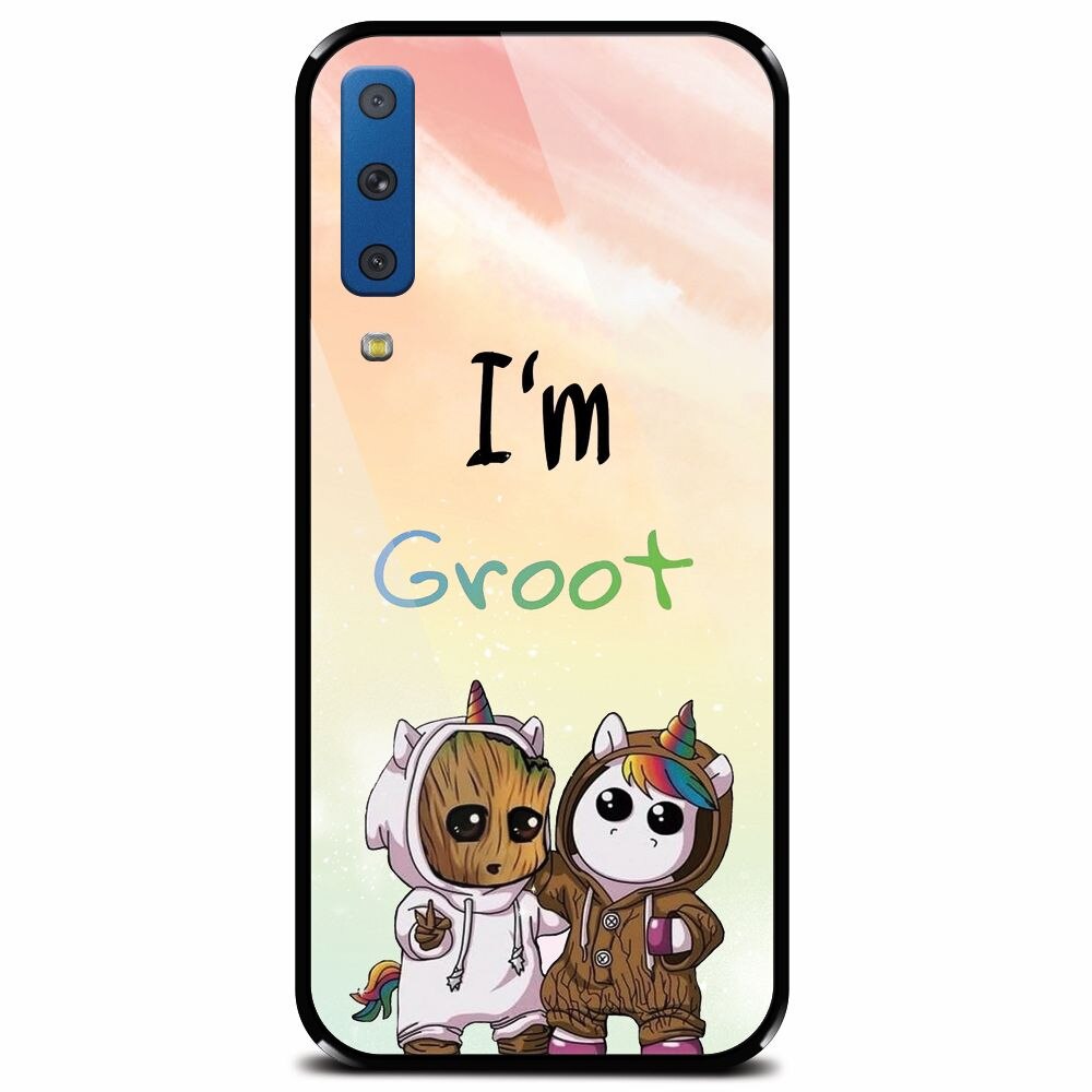 Husa din sticla securizata pentru Samsung Galaxy A7 (2018), Im Groot