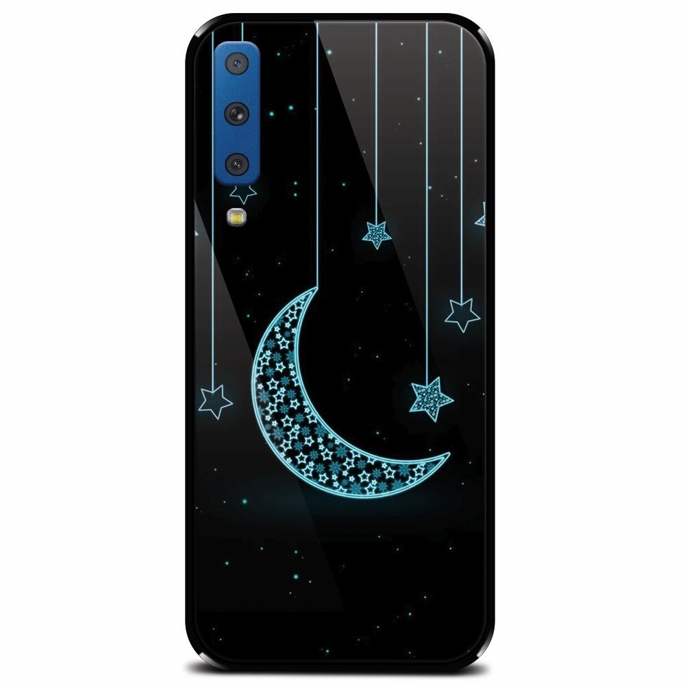 Husa din sticla securizata pentru Samsung Galaxy A7 (2018), Moon