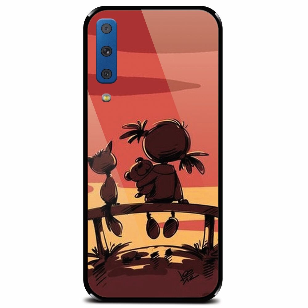 Husa din sticla securizata pentru Samsung Galaxy A7 (2018), Lovely Sunsets