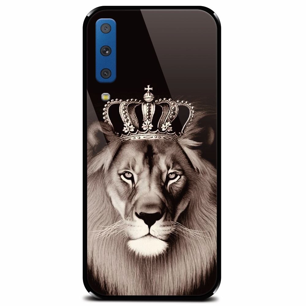 Husa din sticla securizata pentru Samsung Galaxy A7 (2018), Lion King