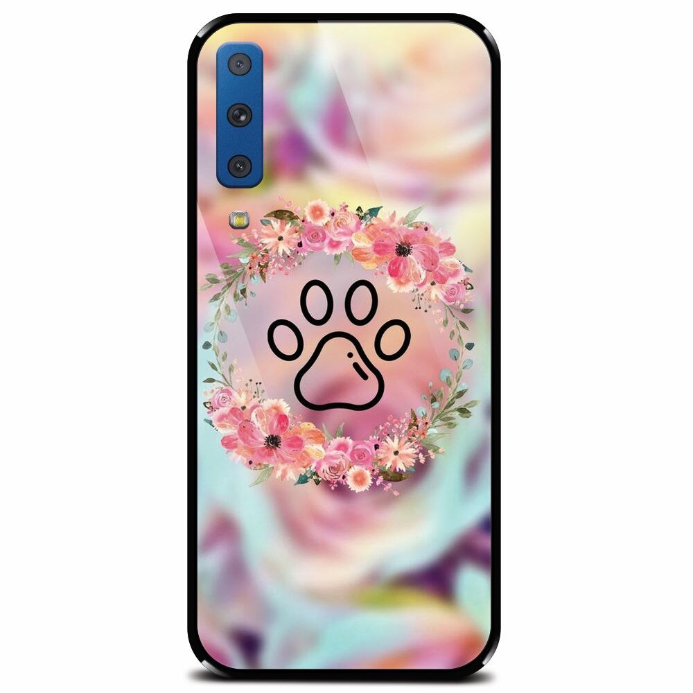 Husa din sticla securizata pentru Samsung Galaxy A7 (2018), Animal Love