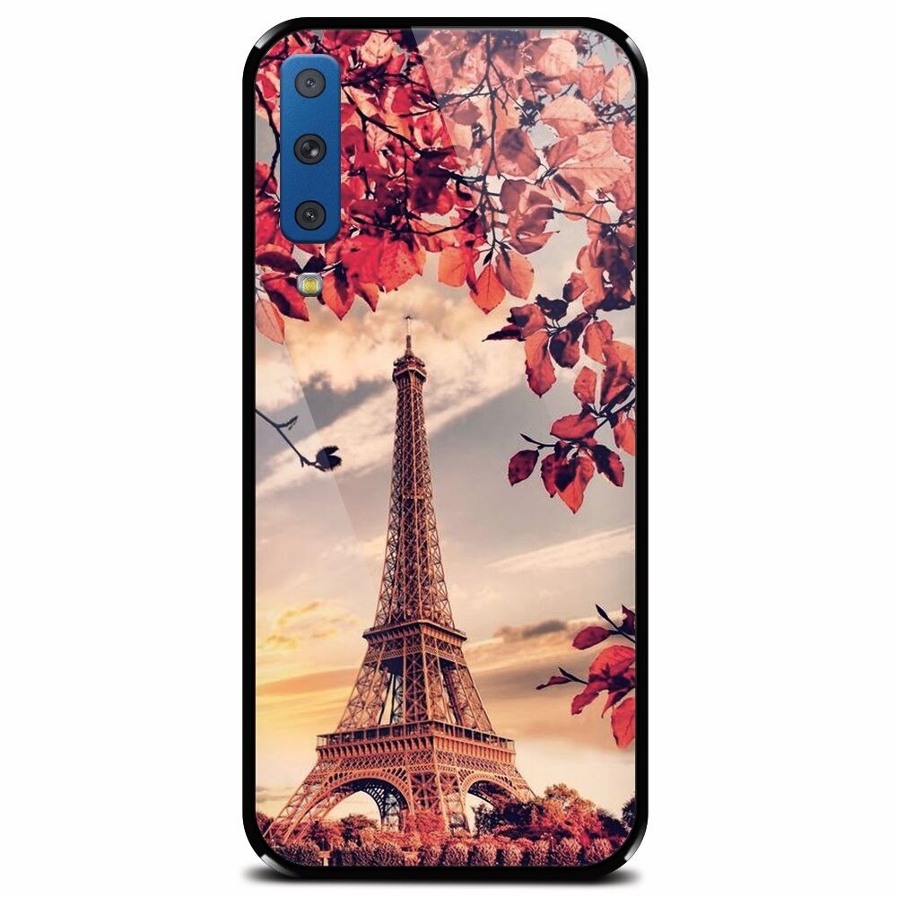 Husa din sticla securizata pentru Samsung Galaxy A7 (2018), Eifel Tower