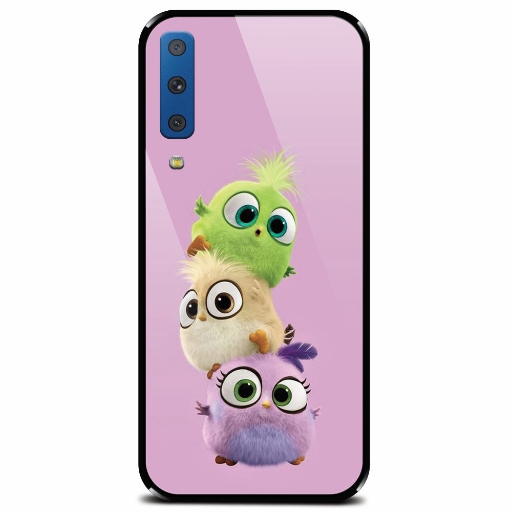 Husa din sticla securizata pentru Samsung Galaxy A7 (2018), Baby Birds