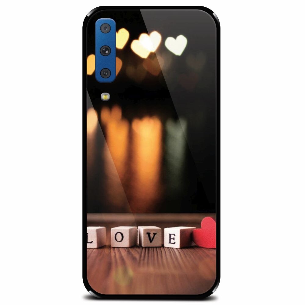 Husa din sticla securizata pentru Samsung Galaxy A7 (2018), Love 003