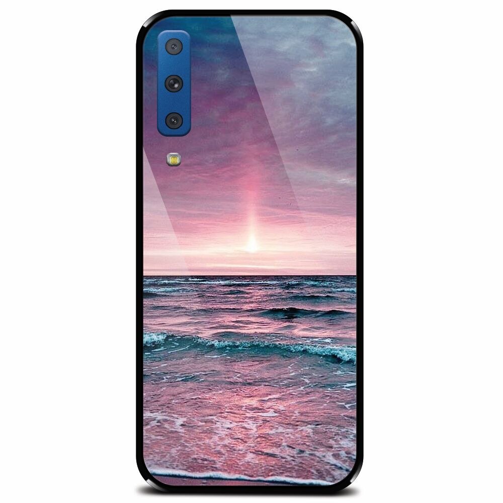 Husa din sticla securizata pentru Samsung Galaxy A7 (2018), Calm Sea