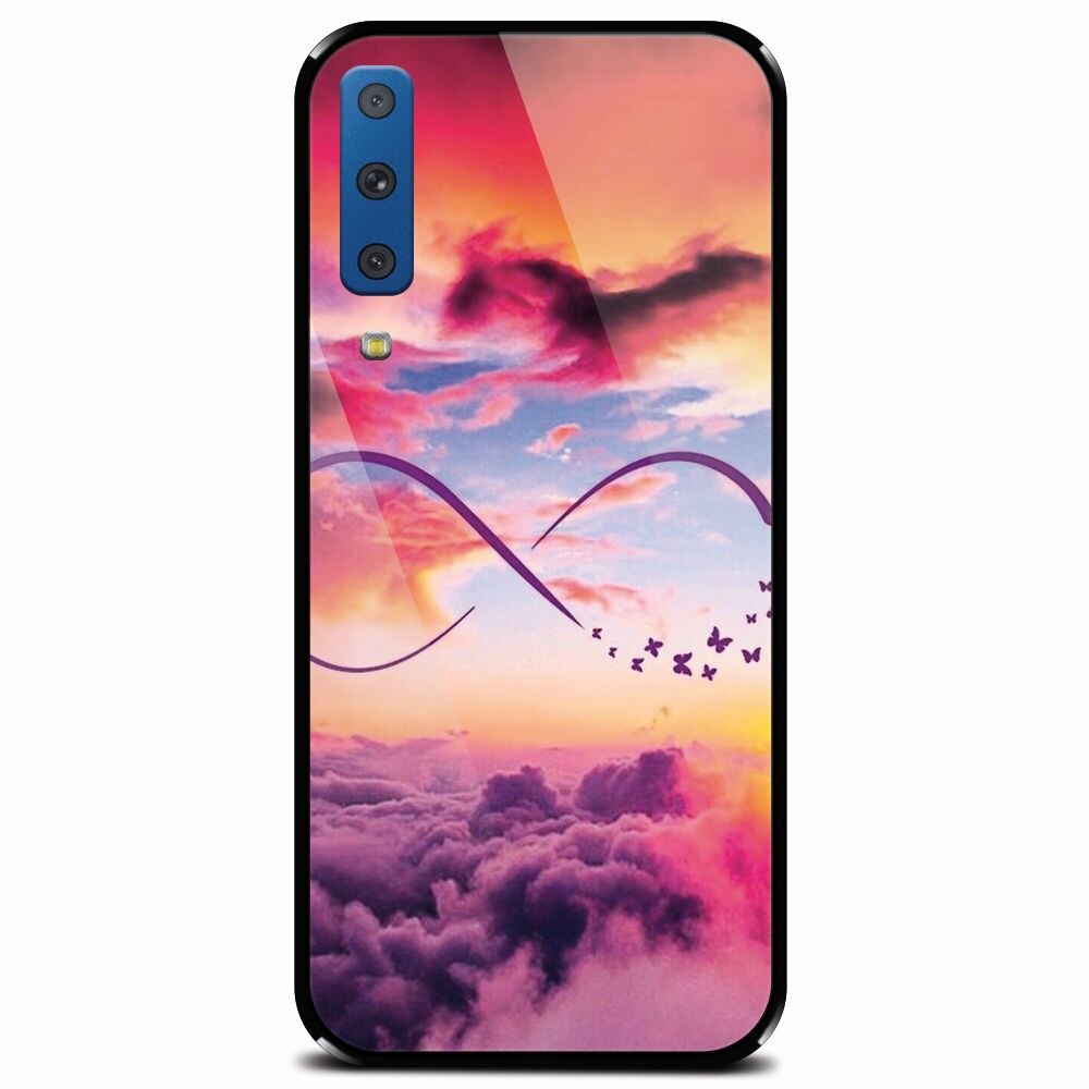 Husa din sticla securizata pentru Samsung Galaxy A7 (2018), Infinit Love 101