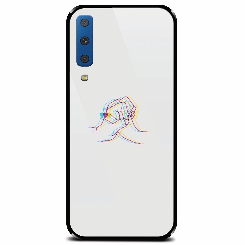 Husa din sticla securizata pentru Samsung Galaxy A7 (2018), With Love