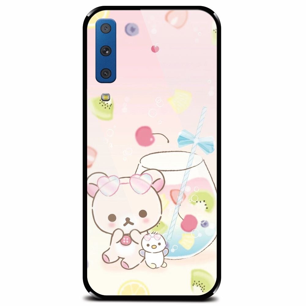 Husa din sticla securizata pentru Samsung Galaxy A7 (2018), Tiny And Cute