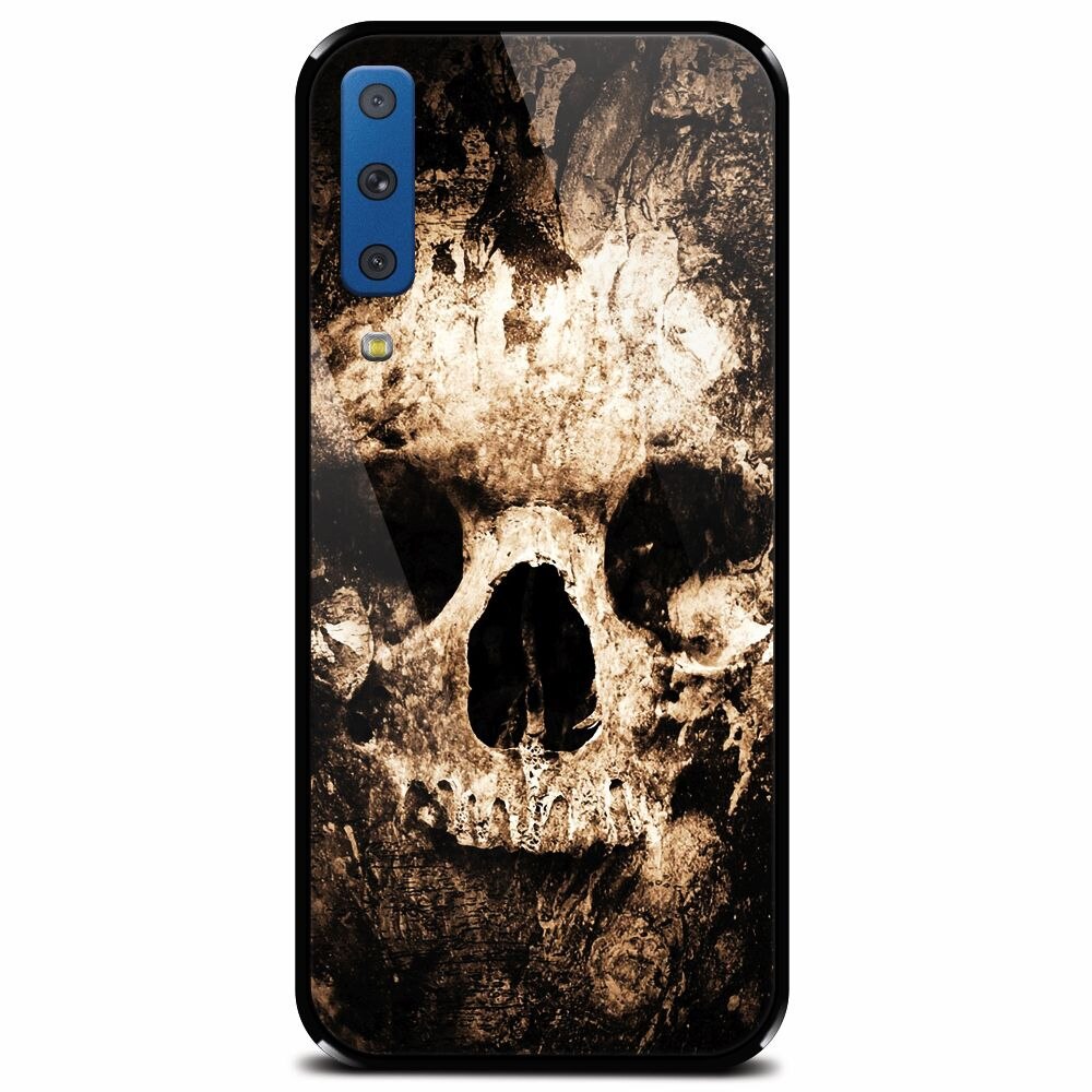 Husa din sticla securizata pentru Samsung Galaxy A7 (2018), Zombie Skull