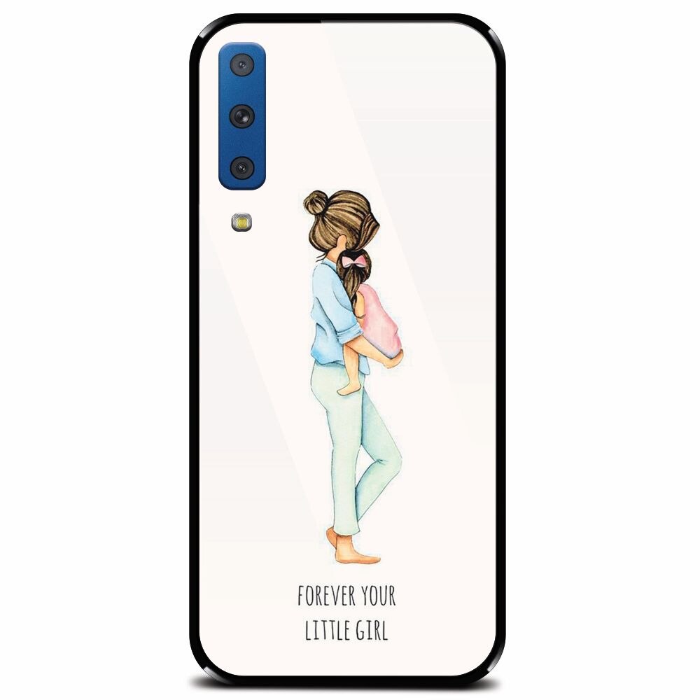 Husa din sticla securizata pentru Samsung Galaxy A7 (2018), Forever Little Girl