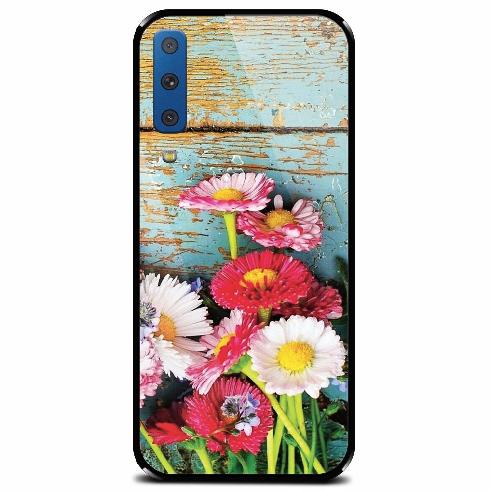 Husa din sticla securizata pentru Samsung Galaxy A7 (2018), Summer Time