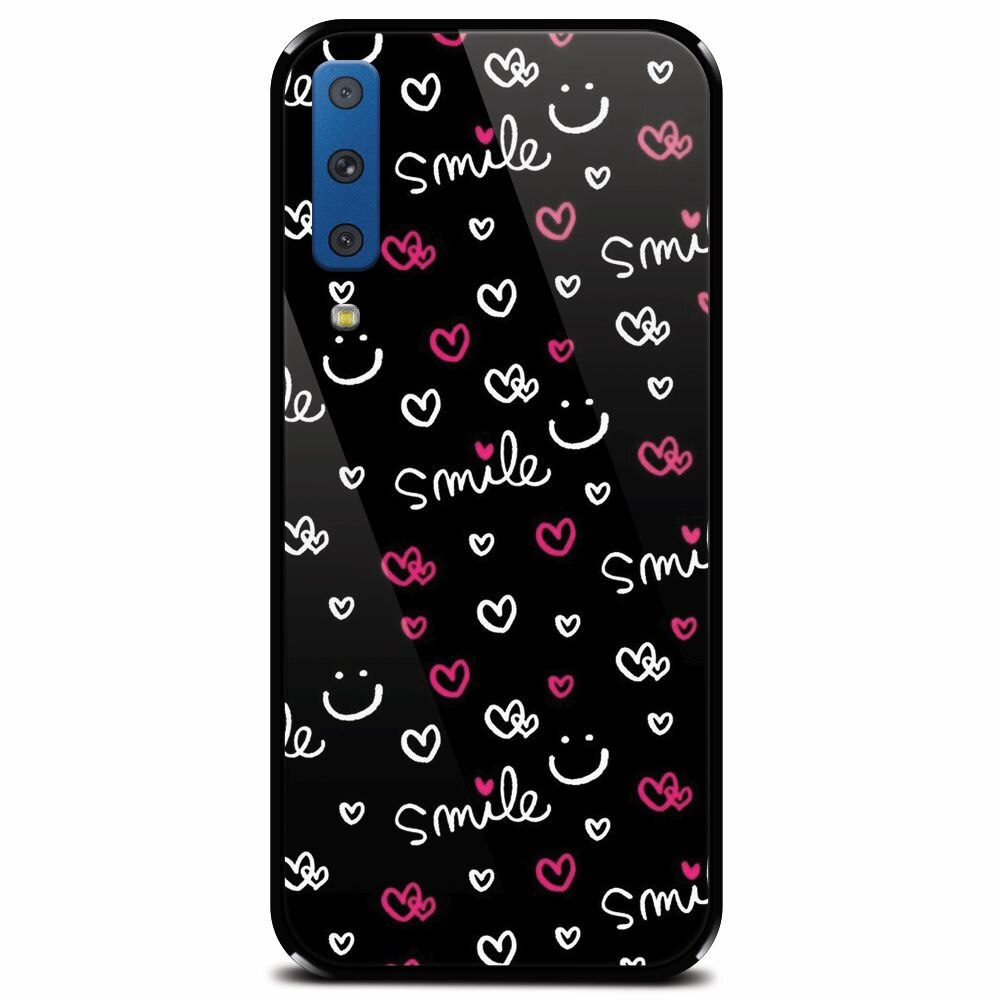 Husa din sticla securizata pentru Samsung Galaxy A7 (2018), Smile 101