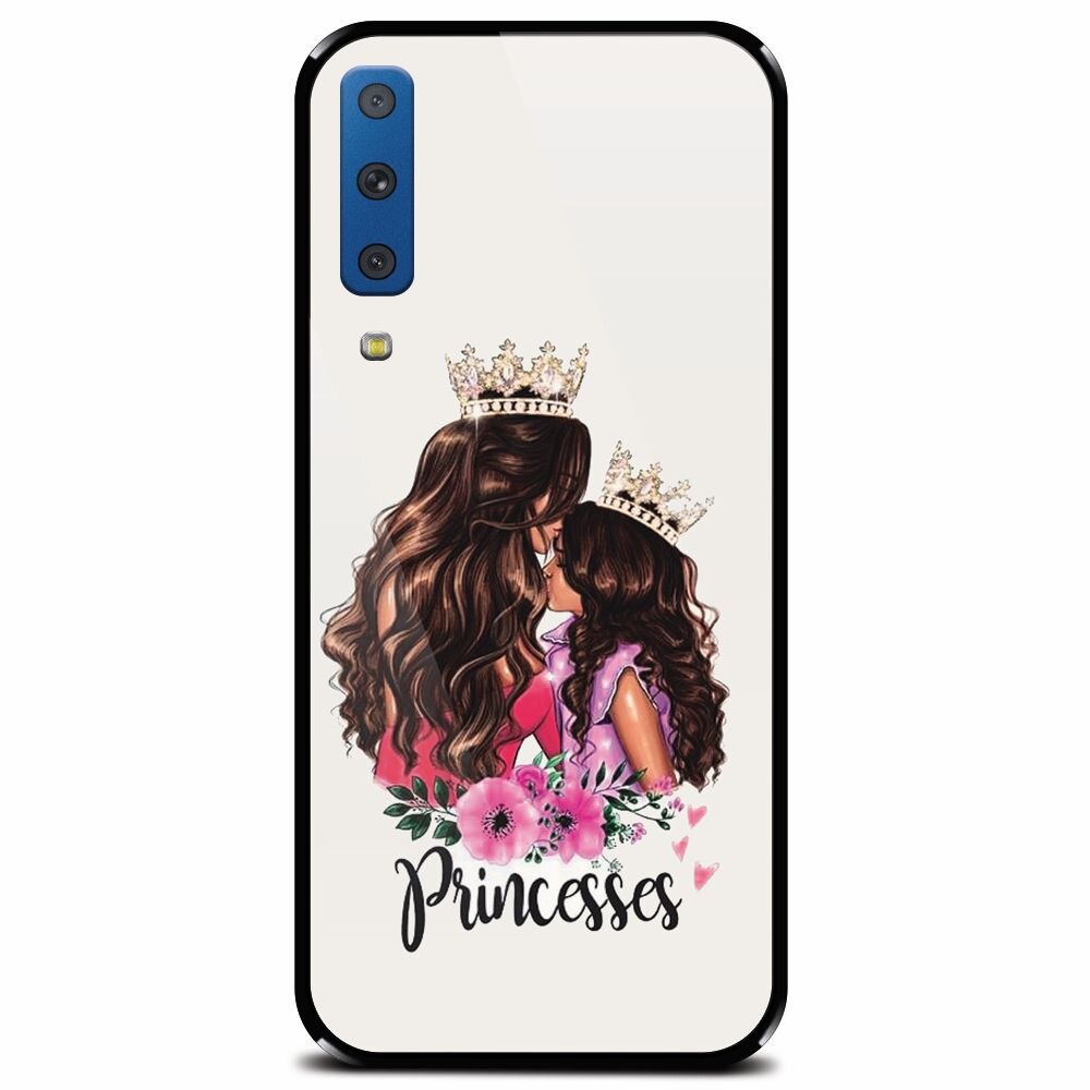 Husa din sticla securizata pentru Samsung Galaxy A7 (2018), Princesses