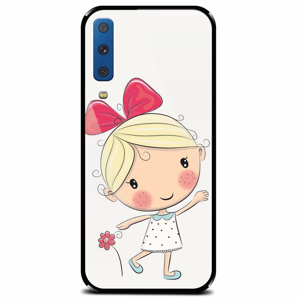 Husa din sticla securizata pentru Samsung Galaxy A7 (2018), Fetita
