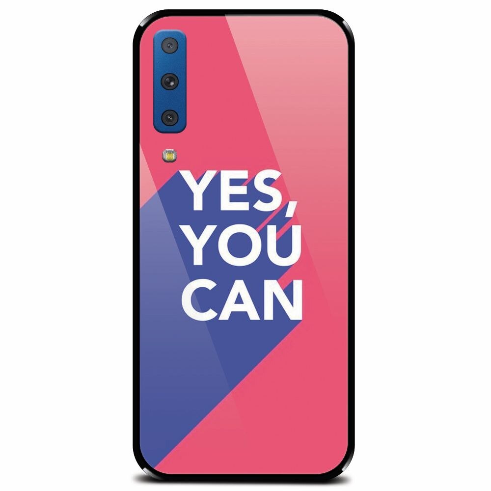 Husa din sticla securizata pentru Samsung Galaxy A7 (2018), Yes You Can
