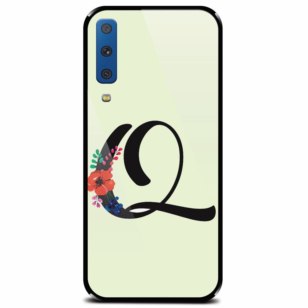 Husa din sticla securizata pentru Samsung Galaxy A7 (2018), Litera Q