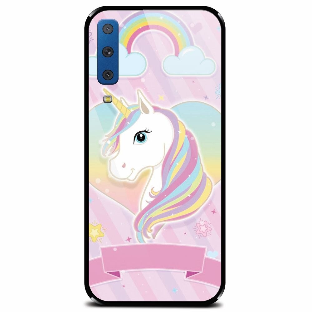 Husa din sticla securizata pentru Samsung Galaxy A7 (2018), Ponny Personalizat