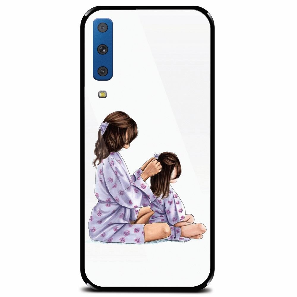 Husa din sticla securizata pentru Samsung Galaxy A7 (2018), Girls Time