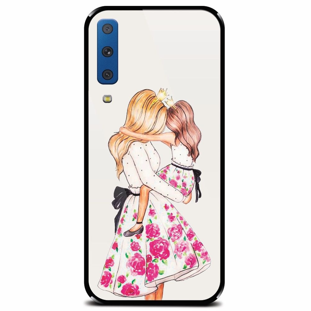 Husa din sticla securizata pentru Samsung Galaxy A7 (2018), Mom Love