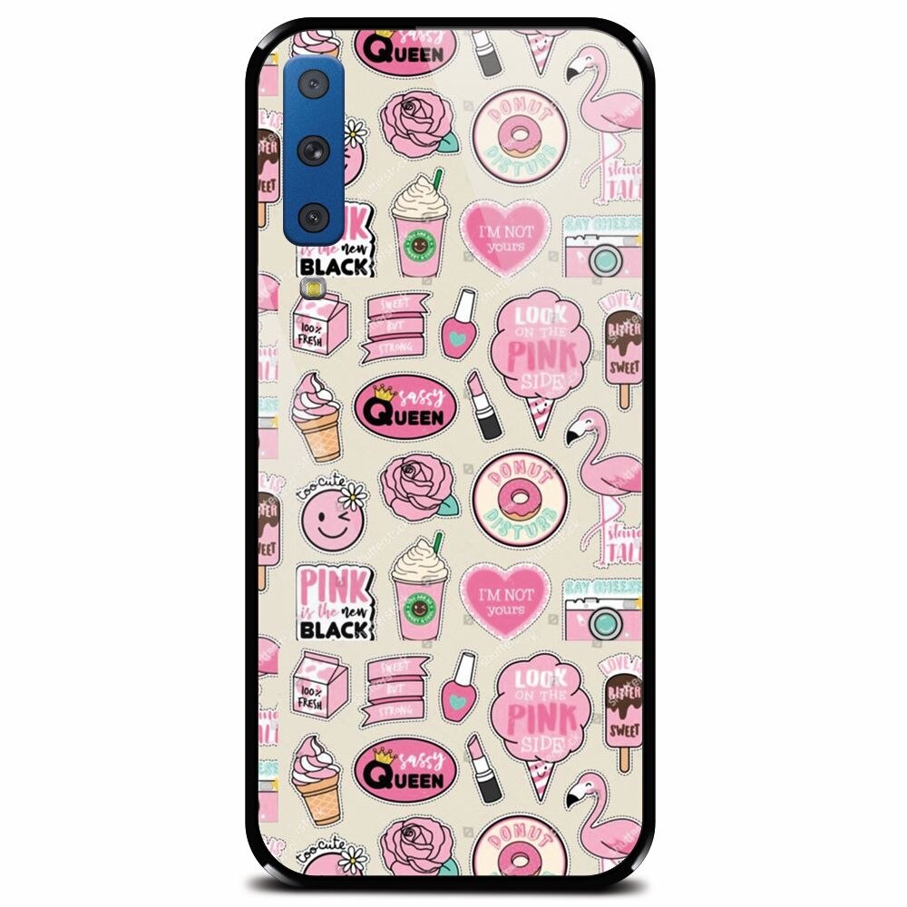 Husa din sticla securizata pentru Samsung Galaxy A7 (2018), Sassy Queen