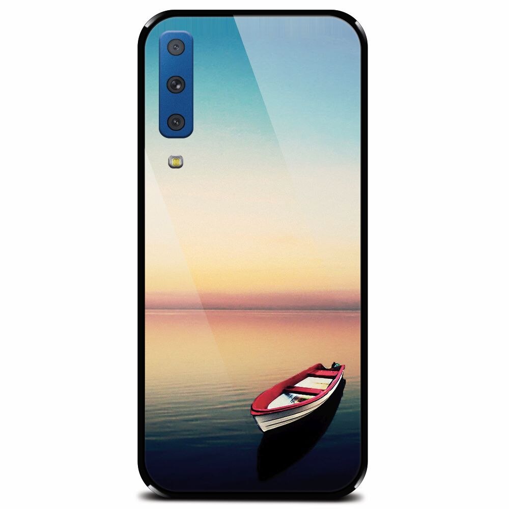 Husa din sticla securizata pentru Samsung Galaxy A7 (2018), Abstract 105
