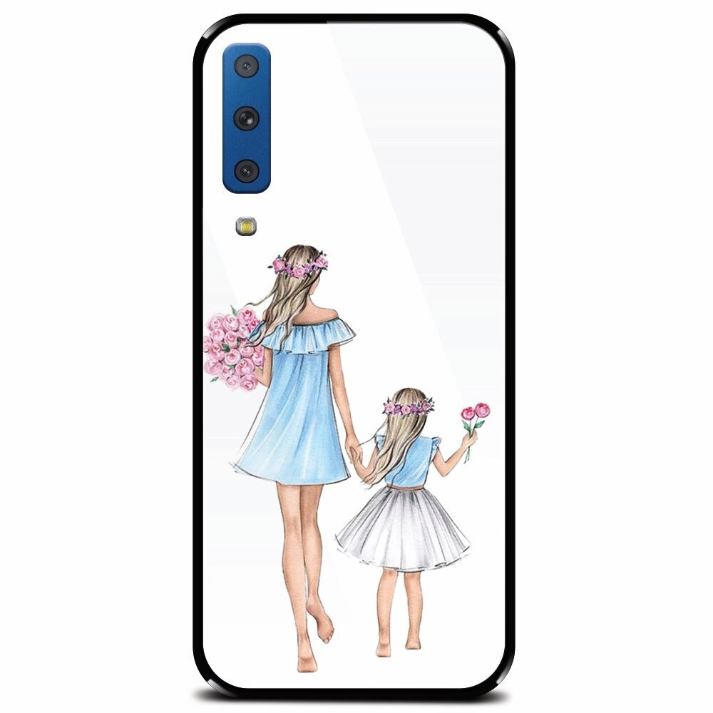 Husa din sticla securizata pentru Samsung Galaxy A7 (2018), Mom's Princess