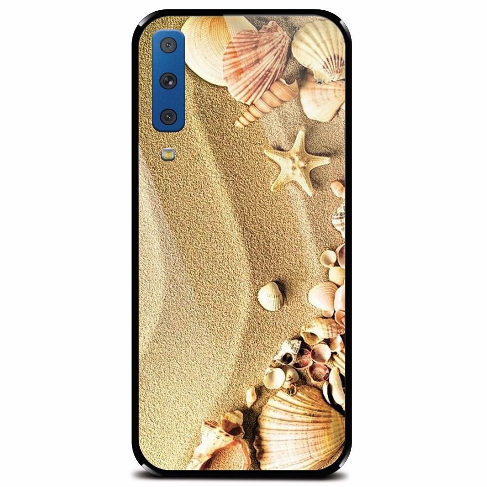 Husa din sticla securizata pentru Samsung Galaxy A7 (2018), Beach Sand Gold