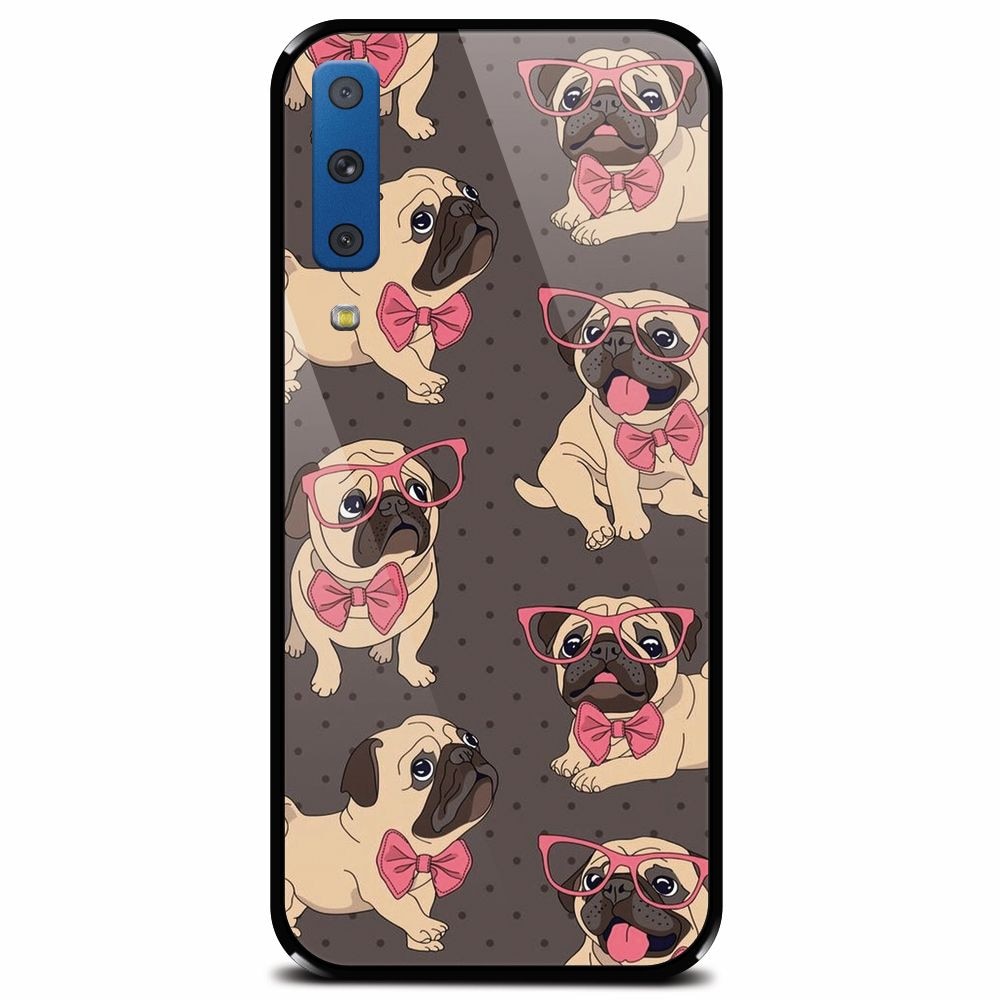 Husa din sticla securizata pentru Samsung Galaxy A7 (2018), Pretty Puppy