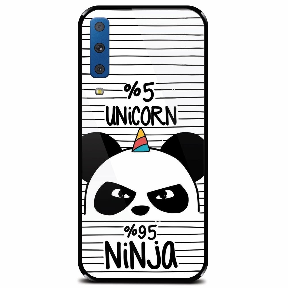 Husa din sticla securizata pentru Samsung Galaxy A7 (2018), Unicorn Ninja
