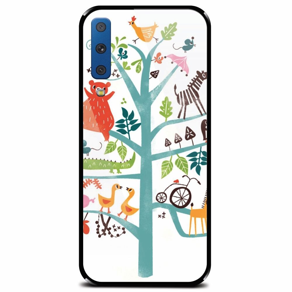 Husa din sticla securizata pentru Samsung Galaxy A7 (2018), Tree