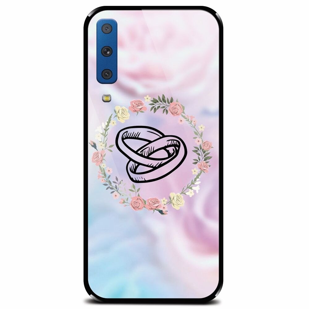 Husa din sticla securizata pentru Samsung Galaxy A7 (2018), Rings